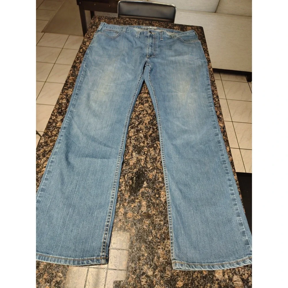 Carhartt Relaxed Fit Jeans Mens 44x34  Dark Wash Denim Work Wear
